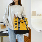 Nylon Pink Letter Graphic Casual Handbags