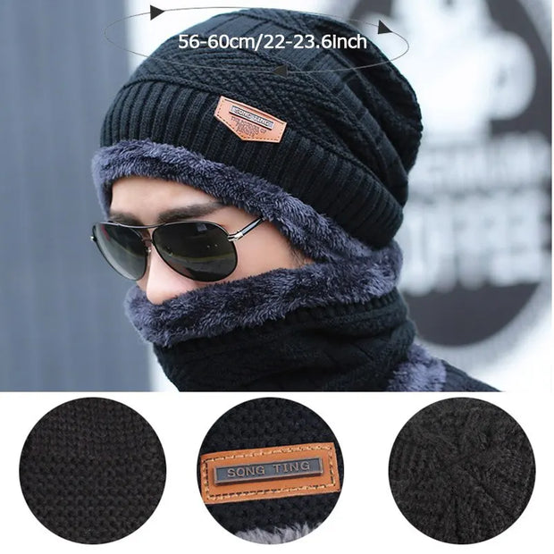 Winter Beanies Wool Scarf & Knitted Hat