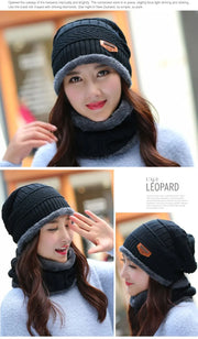 Winter Beanies Wool Scarf & Knitted Hat